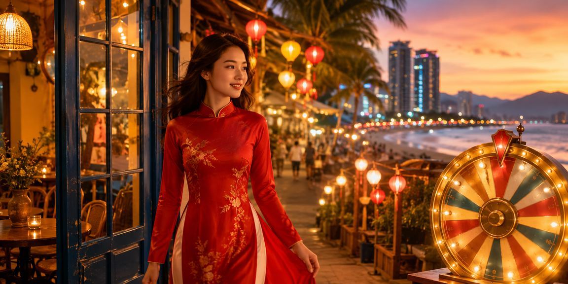 Người chơi tại Đà Nẵng tham gia bàn roulette trực tuyến với trang phục áo dài truyền thống